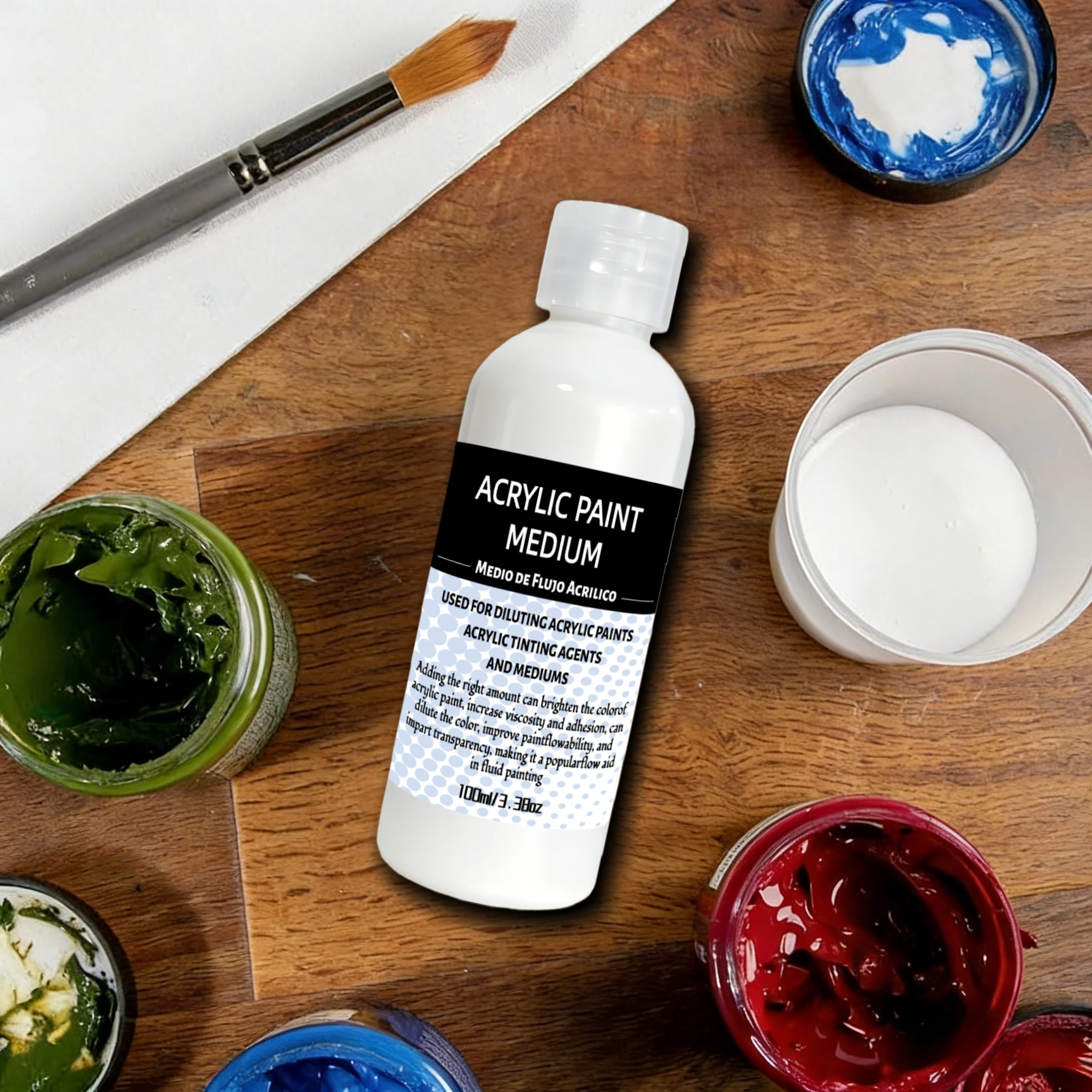 Pouring Medium, Premium Acrylic Medium For Fluid Art, High Flow Paint Thinner, Gloss Finish_voghion.com