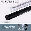 Black White Led Track Light Rail 0.5M 1M One Phase Two Wire System T Connectors Universal Aluminum Track for Spotlights 1