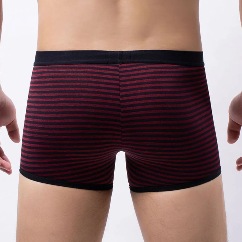 

Men Cotton Boxer Bulge Pouch Underwear Striped Super Soft Briefs Elasticity Shorts Panties Partchwork Comfortable Underpants