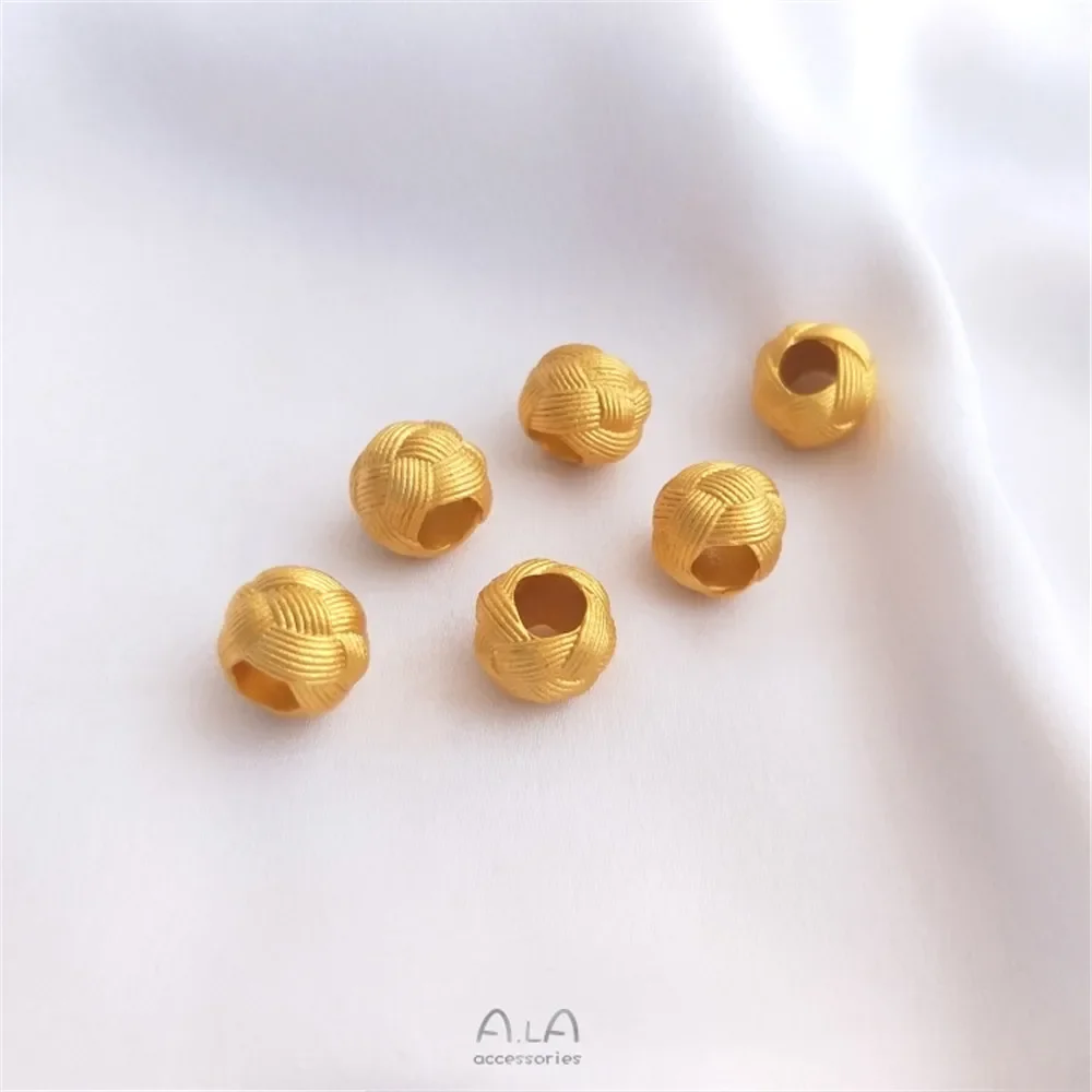 

Vietnam strong color preserving sand gold wool ball large hole septum beads DIY hand woven rope chain transfer beads accessories