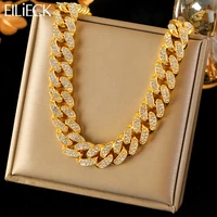 EILIECK 316L acier inoxydable blanc chaîne collier pour femmes fille mode nouveau cadeau de fête épais cou chaîne étanche bijoux 1