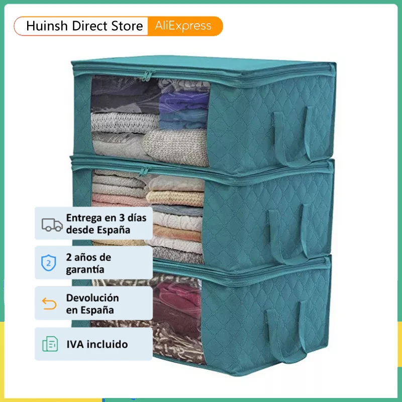 Large Capacity Clothing Storage Box Folding Non Woven Fabric Quilts Clothes Organizer Case With Zipper Organiseurs De Rangement 6