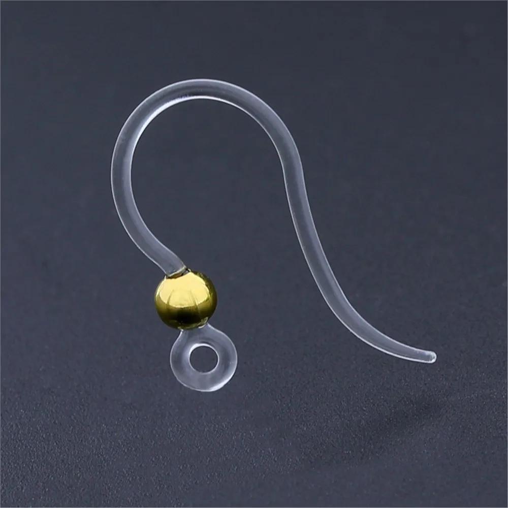 20pcs Safety Non-Allergenic Plastic Earring Hooks Ear Wire Findings for DIY Sensitive Ears Jewelry Making Supplies