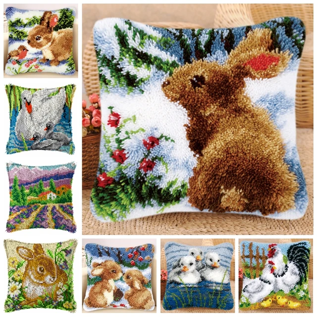 Rabbit DIY Latch Hook Kits Rug Embroidery Carpet Set Needlework