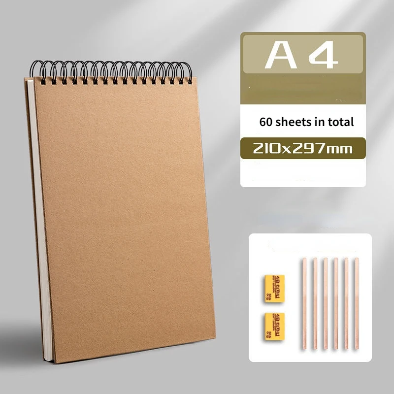 Bloc de papier pour dessin, carnet de croquis Portable pour enfant et  adulte, 60 feuilles - AliExpress