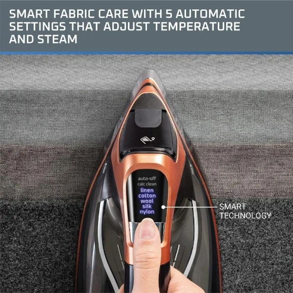 Rowenta Steam Force Pro Stainless Steel Soleplate Steam Iron for Clothes 400 Microsteam Holes, Cotton, Wool, Poly, Silk 6
