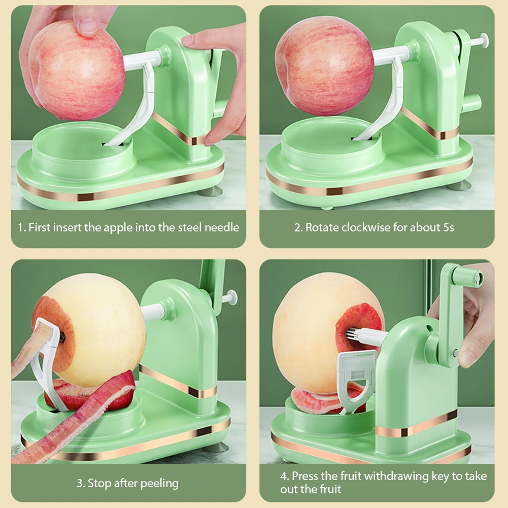 Hand Operated Apples Peeler Multipurpose Stainless Steel Fruit Slicers For Fruit Peach