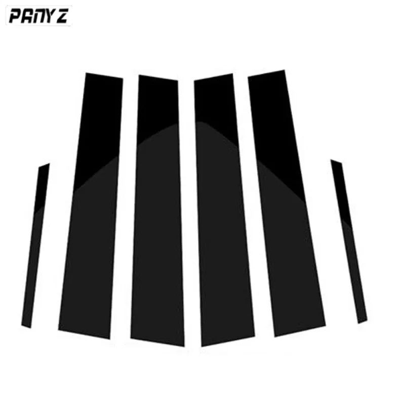 6PCS Polished Pillar Posts Fit For Peugeot 408 2010-2013 Window Trim Cover BC Column Sticker
