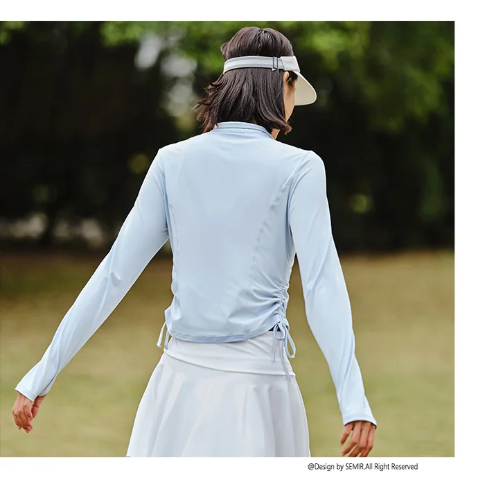 Chaqueta de protección solar de hilo original para mujer, ajustada, de verano, con sensación fresca, corta y fina, de seda helada.