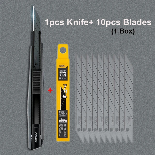 FeiLyKi 25MM Box Cutter Carpet knife Heavy Duty Utility Knife Ratchet  Lock,9MM Aluminum alloy Exacto Knife Retractable,2Pack SK5 Snap Off  blades-2061 