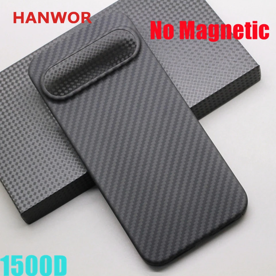 HANWOR Ultra-Thin Carbon Fiber Magnetic Case with Magsafe Support - Premium 600D Aramid Fiber Cover