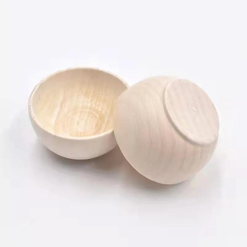 Bols en bois inachevés 57x30mm et 10 pièces 40x24mm, mini bols artisanaux pour la décoration de la maison, projets de peinture créatifs, 5 pièces