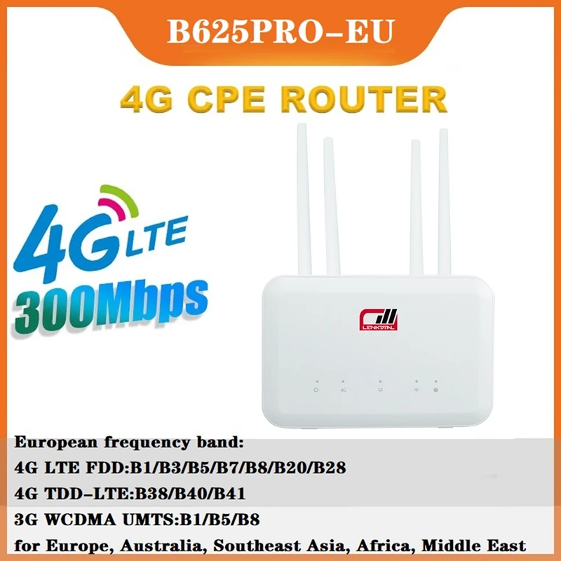 

4G Wifi Router 300Mbps With SIM Card Slot Can Be Connected With External Battery And Antenna 4G Router