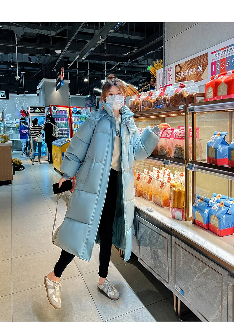 Thick -30 Degree Parka Women Winter Long Over-the-knee Down Jacket Female Loose Hooded Winter Jacket