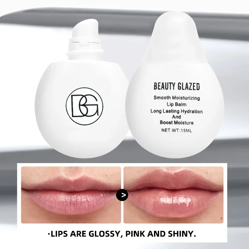 BEAUTY GLAZED Nourishing Lip Balm with Plant Squalane and Amino Acids, Natural Oil-Based, Long-Lasting Moisture Plant Squalane 5
