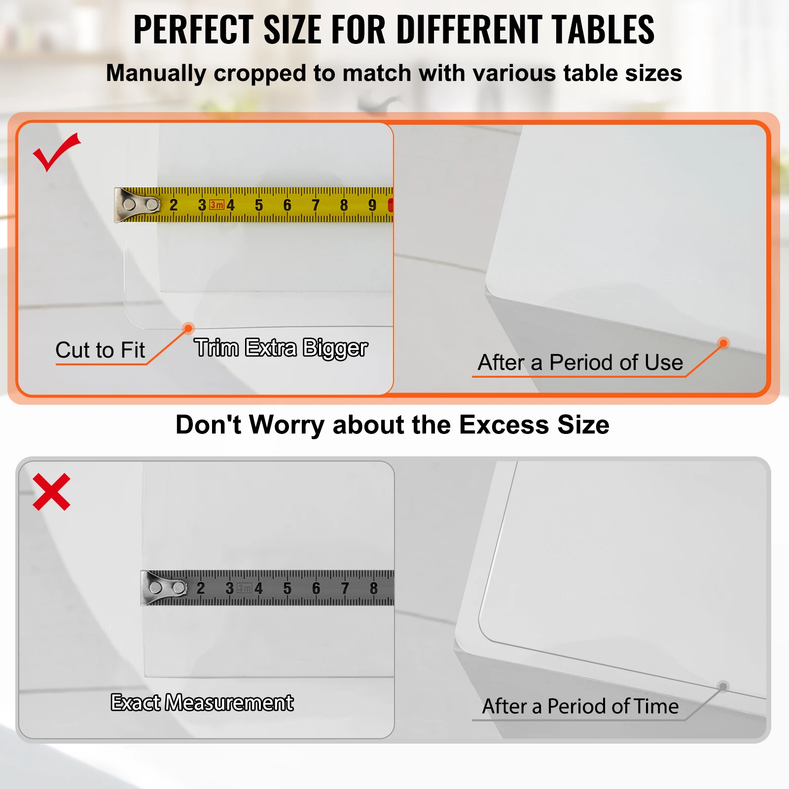 Waterproof PVC Table Cover Protector Clear Tablecloth