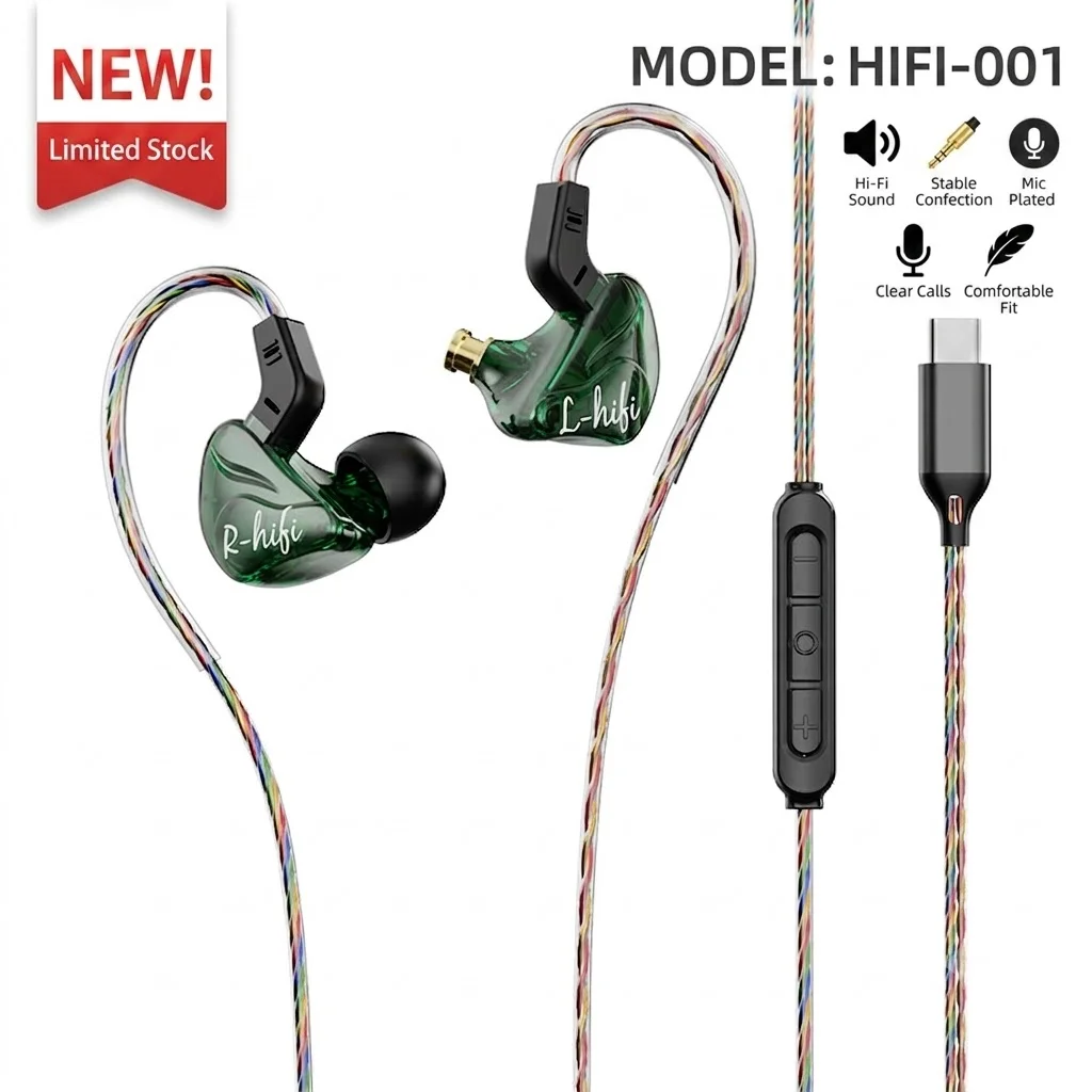 Enhanced Gaming Wired Headphone with HiFi Stereo In-Ear Earbuds and Built-in Mic
