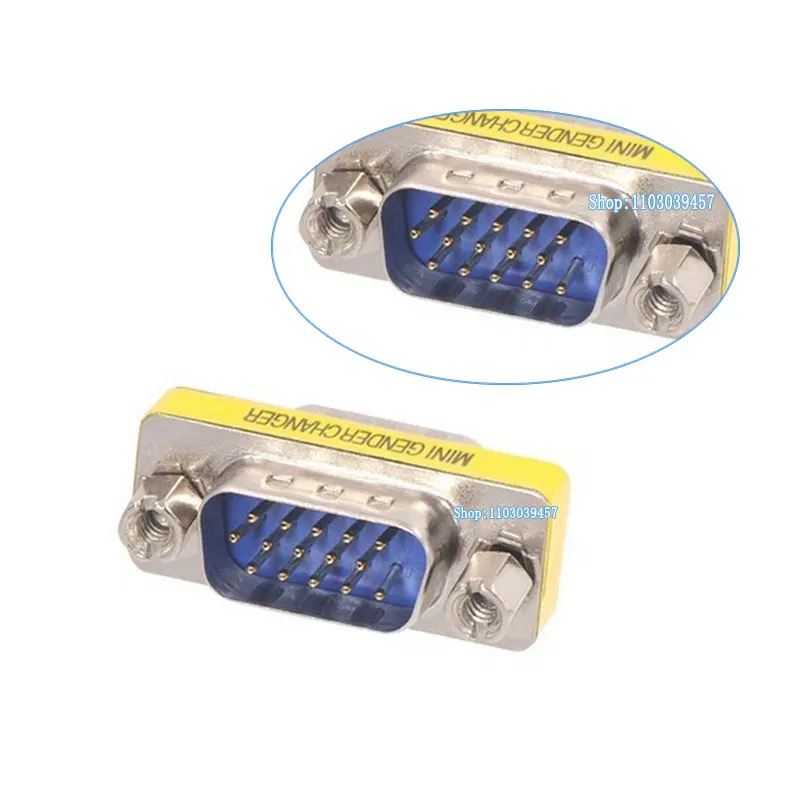 15 Ago 15Pin Vga Hdb15 Maschio A Maschio Connettore Adattatore 15P D-Sub Maschio Connettore Di Prolunga Adattatore 15Pin D-Sub Maschio 15P