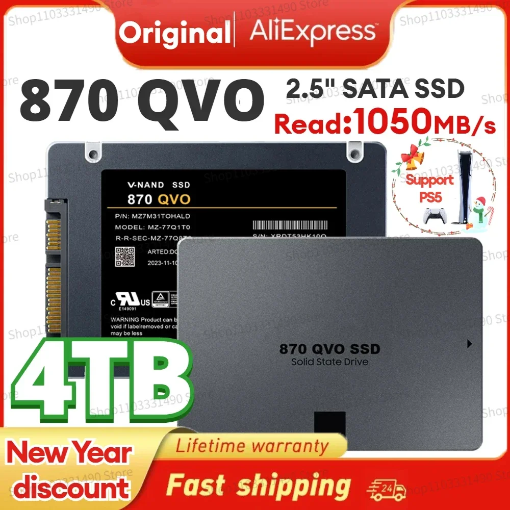 

Original SSD 1TB 2TB 870QVO 870EVO 500GB 250GB Internal Solid State Disk 4TB HDD Hard Drive SATA 3 2.5 For Laptop Computer/PS5