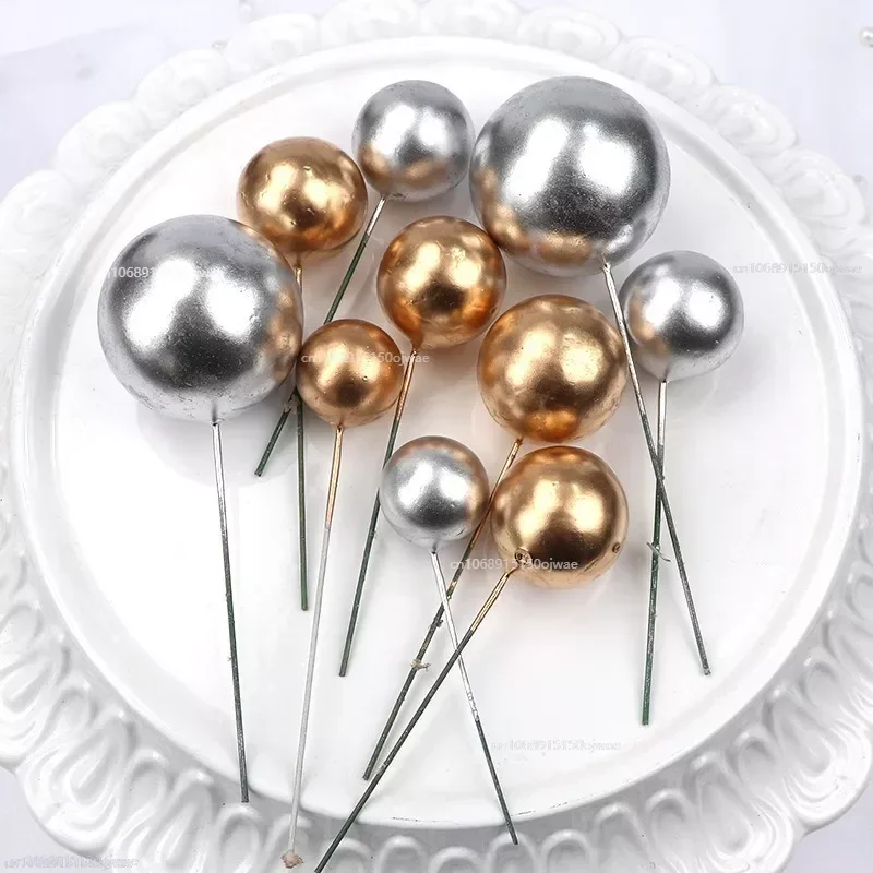 5/10 Pz/Pacco 2-4Cm Ball Cake Topper Creativo Fai Da Te Cake Decor Cupcake Insert Card Flags Per Baby Shower Forniture Per Feste Di Compleanno