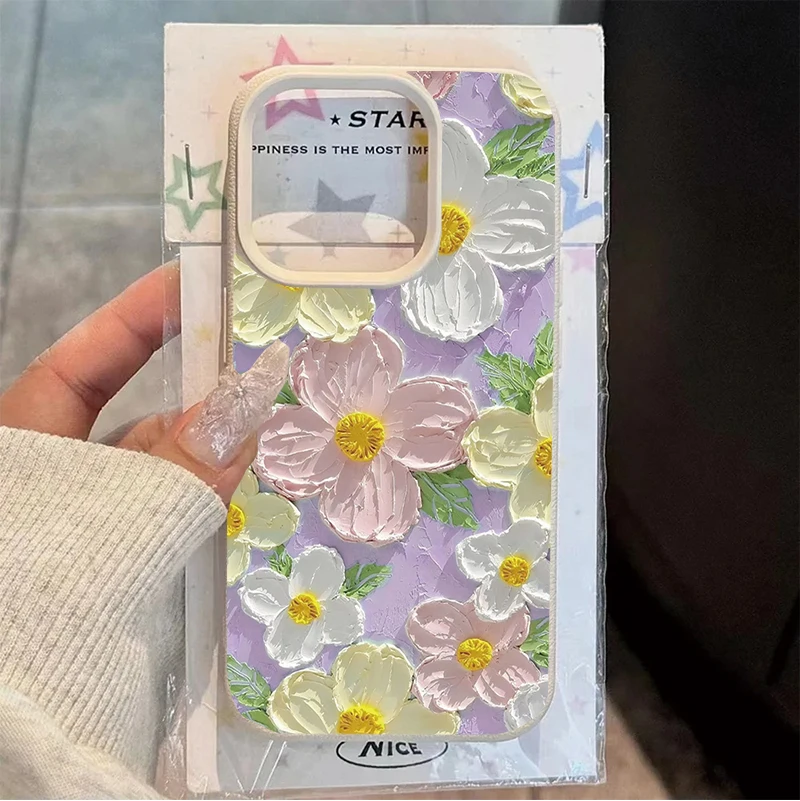 Artistic Oil Painting Flower Silicone Phone Case