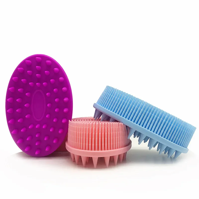 Soft Silicone Brush Wash Bath Shower Exfoliating Skin Fit For Baby Adult Bath Brush Shampoo Head Massage Brush Siliconebrush 5