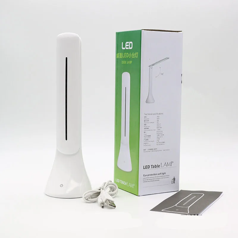 간단한 편리한 LED 책 선물 조명, 저주파 플래시, USB 충전, 접이식 터치, 눈 보호 테이블 조명, 5V