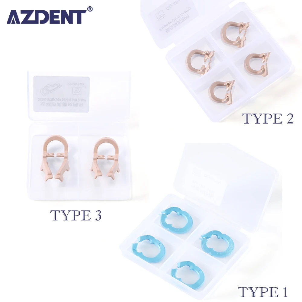 Azdent Dental Resin Clamp Dental Dam Clips Using With Matrix Autoclavable 134℃ For Dental Lab
