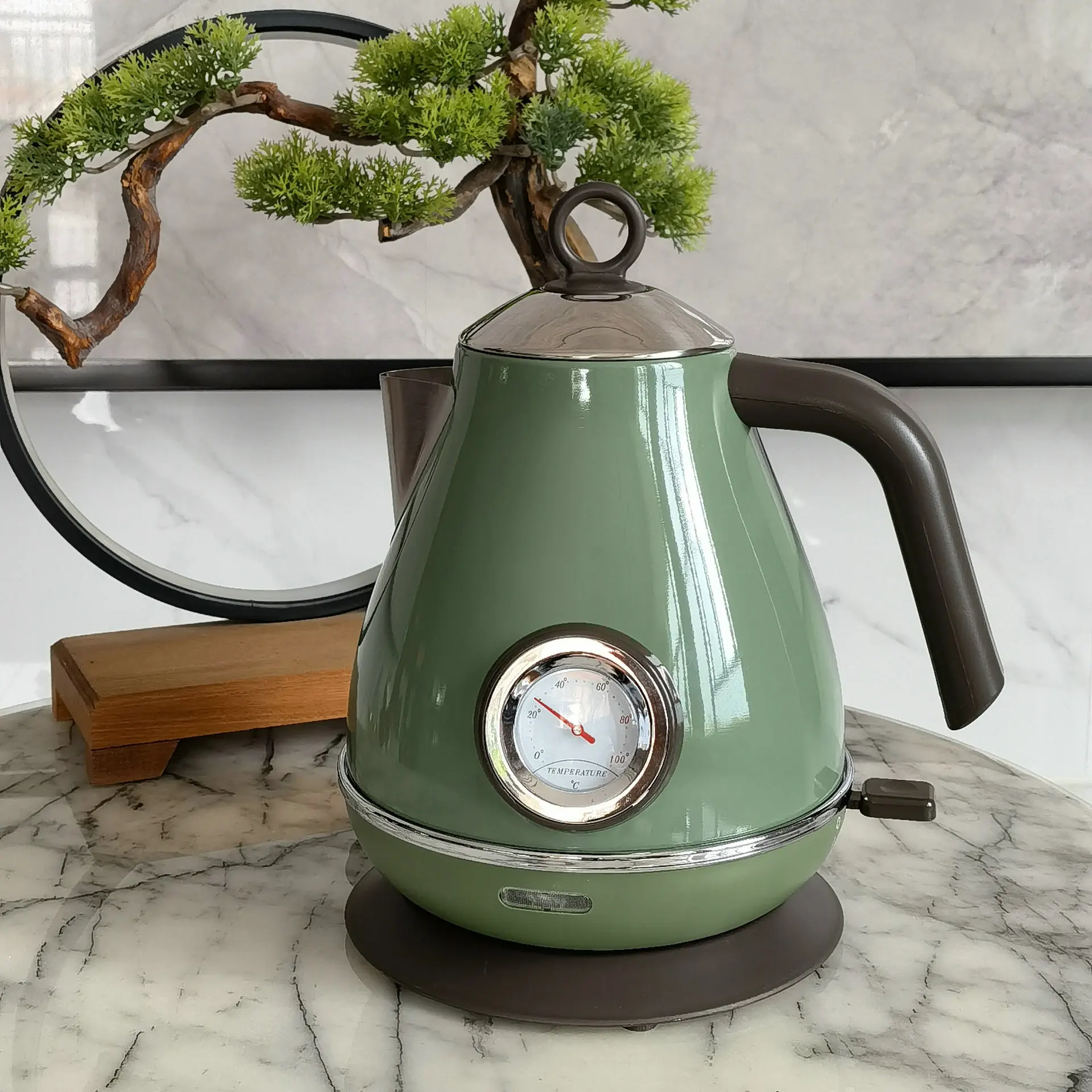 Stainless Steel Retro Paint with Temperature Display Electric Kettle Utility Model Patent Hot Water Boiler 2023 winter new products are launched retro loose printed mid length model middle aged mothers cotton clothing add thicken t823