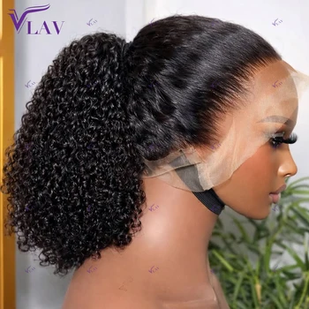 Parrucche 100% Capelli Umani per Donne, Brasiliane, 450 ad Alta Densità, Ricci Crespi, Senza Colla, Parrucca Frontale in Pizzo HD 13x6, Pizzo 360 Pre-Plucked
