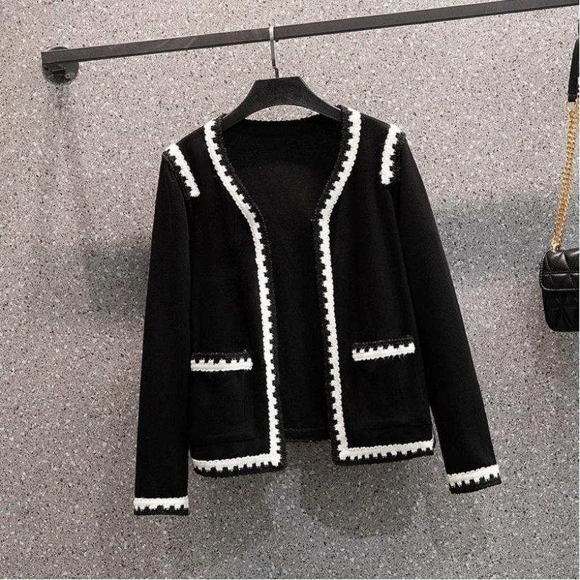 2023 Autumn/Winter New Korean Version Slim Fashion Loose Fit Cardigan Casual Age Reducing Dress Two Piece Set