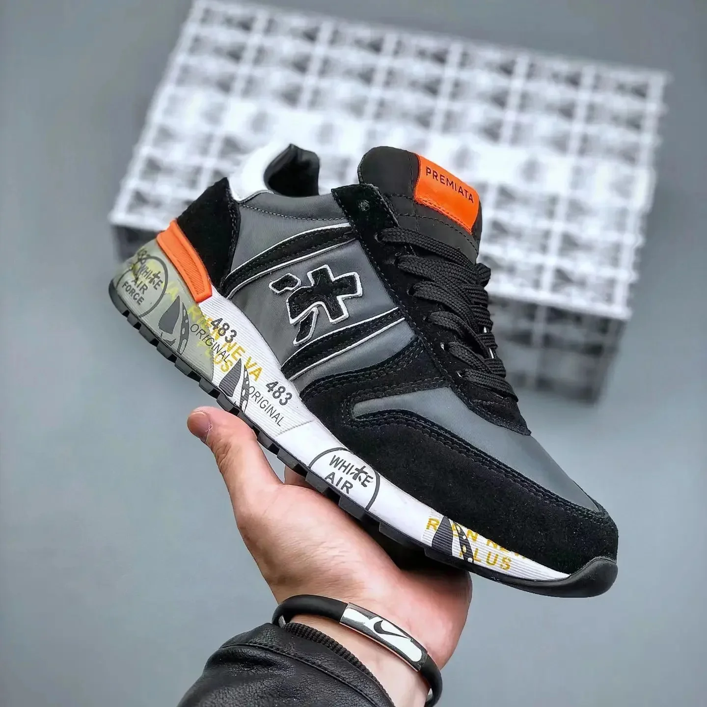 Men Women PREMIATA Shoes Fashion Lightning Skateboard Shoes Breathable Casual Outdoor Sneakers