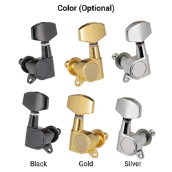6-Piece Locking Guitar Tuning Pegs Set - Sealed Knobs for Electric & Acoustic Guitars (Silver)