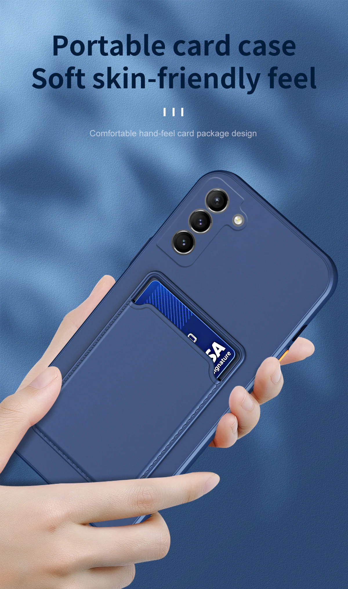 Funda Weiche Silikon Karte Slot Halter Telefon Fall Für Samsung Galaxy A36 A56 A16 A37 A55 A35 A25 A15 A52 A17 a34 A57 Brieftasche Abdeckung – Detail 3