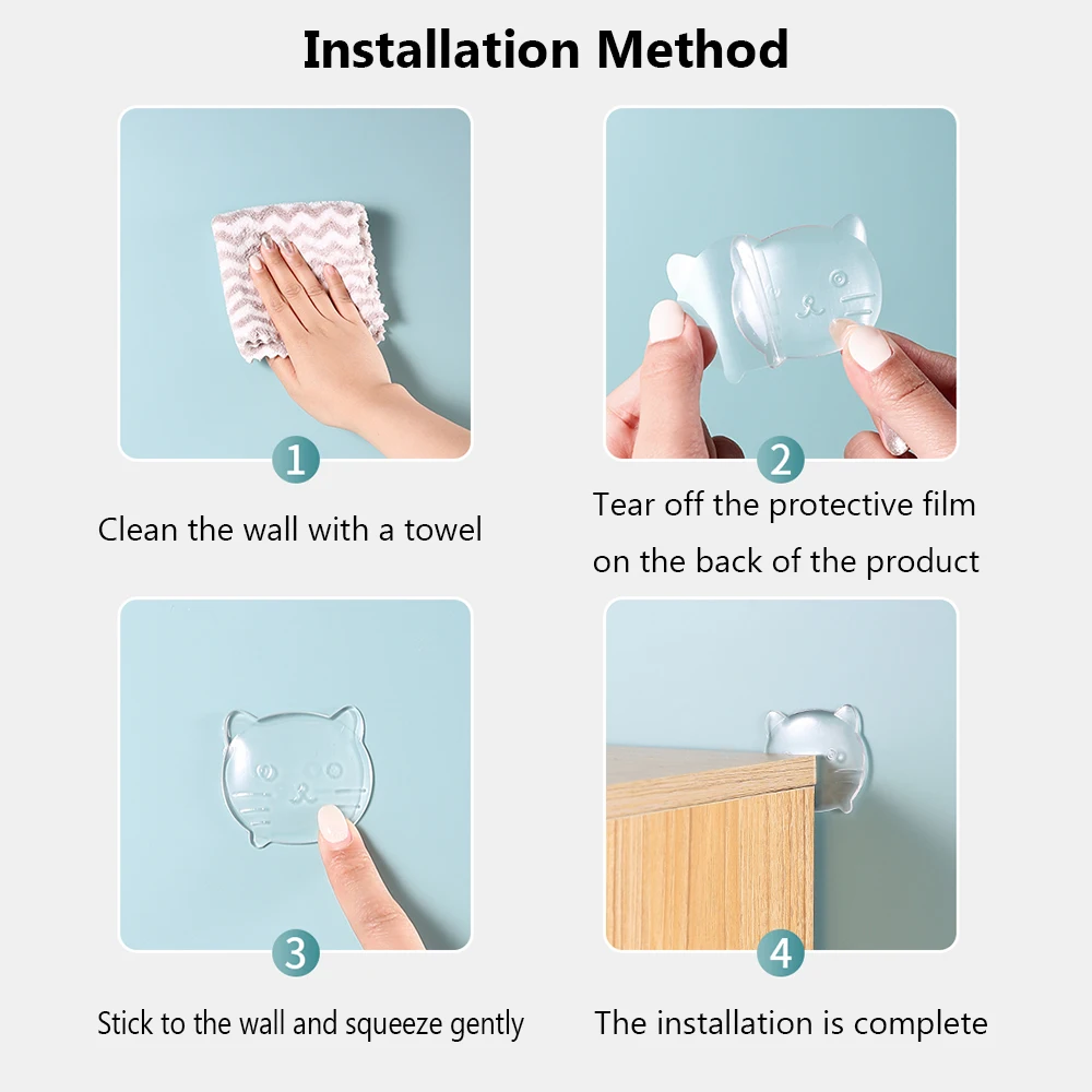 Transparent Silicone Door Stopper Self Adhesive Door Handle Bumper Wall Protector Refrigerator Furniture Mute Anti-crash Pad