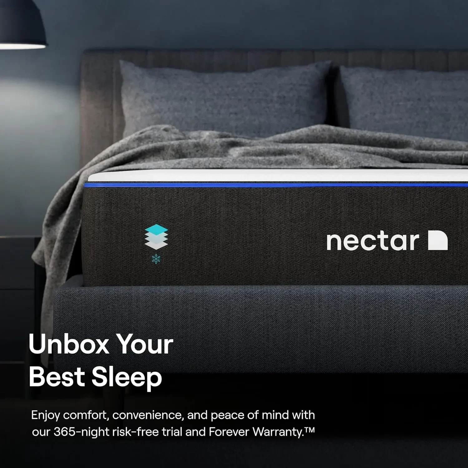 Twin Mattress, 12 ", Medium Firm Gel, Memory Foam, Cooling Comfort Technology, 365-Night Trial, Forever Warranty