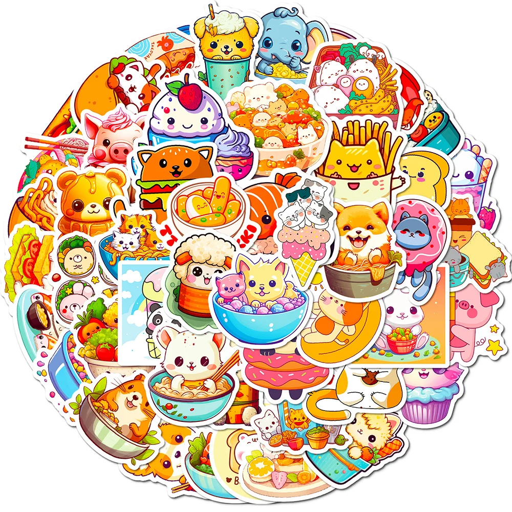 10/30/50pcs Cute Funny Animal Graffiti Stickers Kawaii Aesthetic Decals Laptop Album Notebook Diary Decoration Sticker Kids Toys