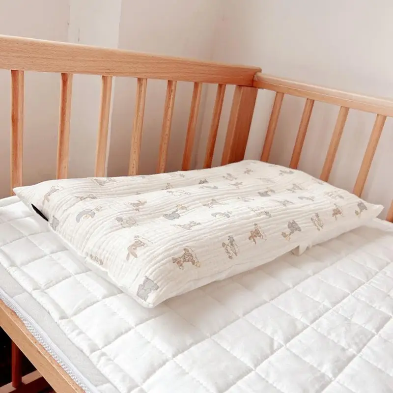 Baby Pillow Cover Washable Kid Pillow Cushion Rectangle Slip for Newborns Infant Pillowcase Cotton Covers A2UB