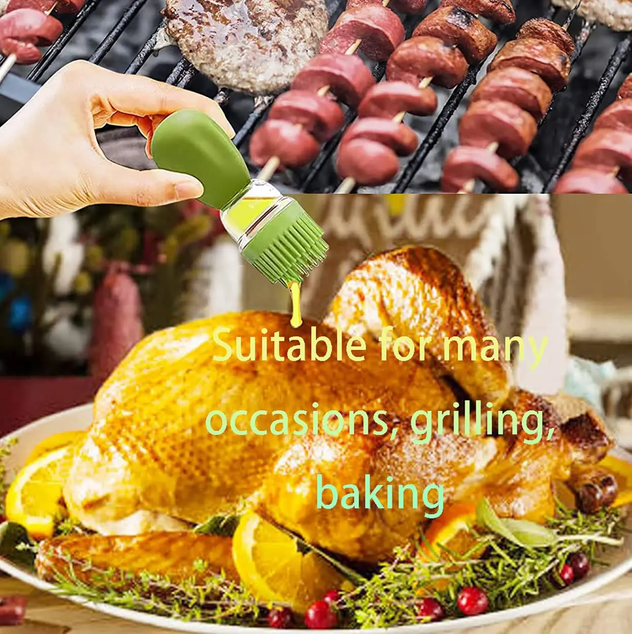 Oil Spray Bottle With Silicone Brush 2 In 1 Dropper Measuring Oil Dispenser  Bottle For Kitchen Baking BBQ Grill Pastry Brushes - AliExpress