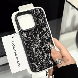 Personalized Black Lace Pattern Phone Case for iPhone 13 (Black)
