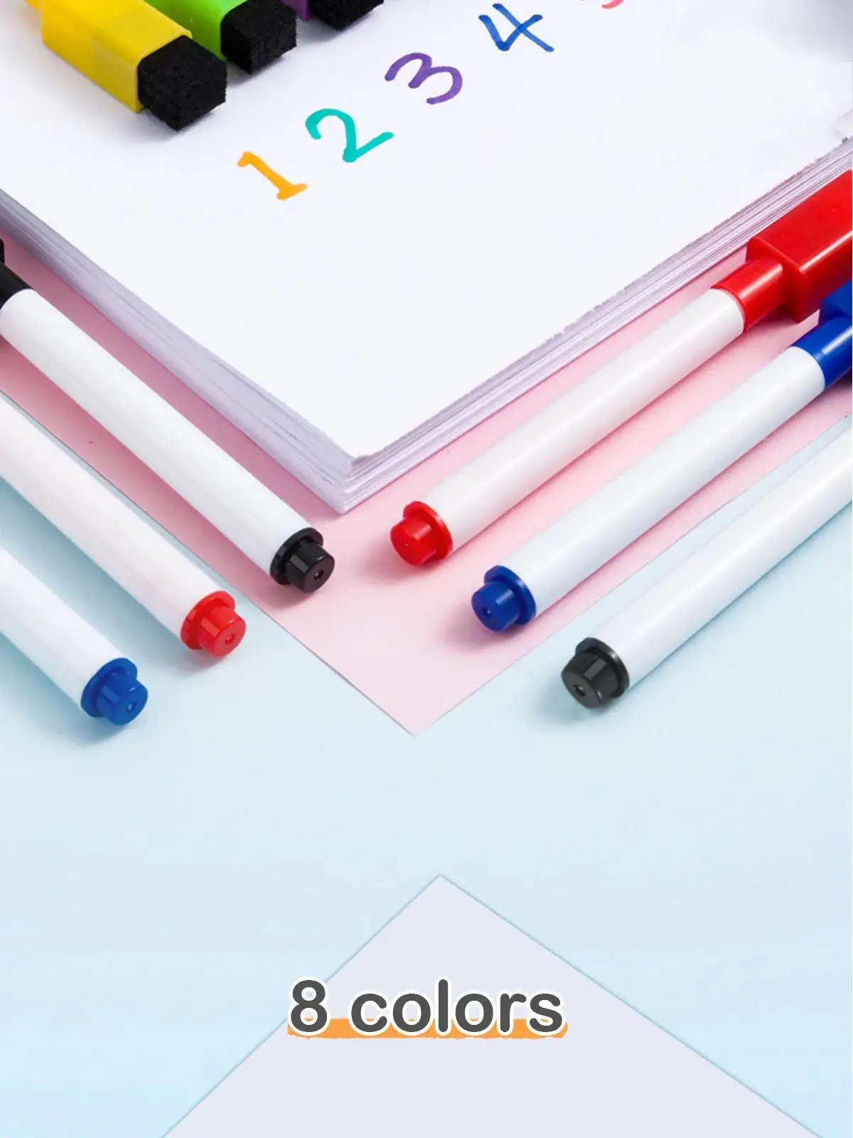 6/8 stücke Magnetische Löschbaren Whiteboard Stift Farbe Optionen Nummerierung Schreibwaren Büro Lehre Liefert Für Tafel Student Hinweis – Detail 2