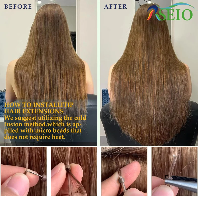 RESIO I Tip Hair Extension Remy Human Hair Extension Capsule Keratin Natural Fusion Real Human Straight hair extensions