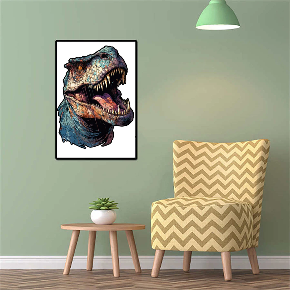 Horrible Dinosaur Wooden Animal Puzzle Party Games Holiday Educational Gift for Kids Intelligent Wood Jigsaws Toys