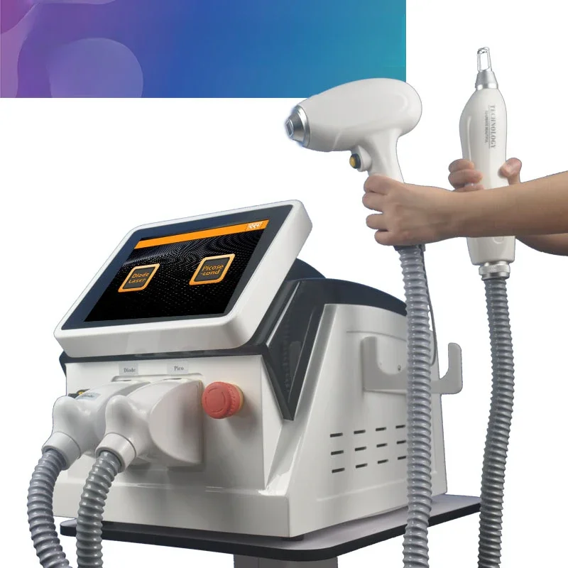 

2 in 1 808nm Diode Protable Laser Permanent Hair Removal Q Switched Nd Yag Picosecond Laser Carbon Peel Tattoo Removal Machine
