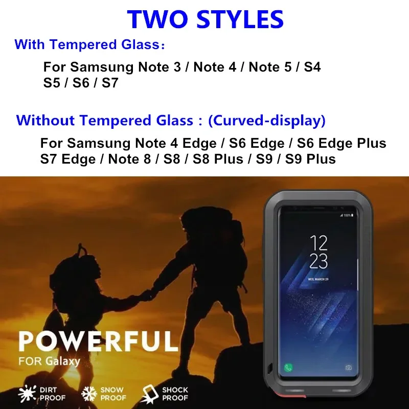 Luxury Doom Armor Metal Heavy Duty Protection Case for Samsung Galaxy S5 S6 S7 Note 9 3 4 5 8 Edge S8 S9 Plus Shockproof Cover