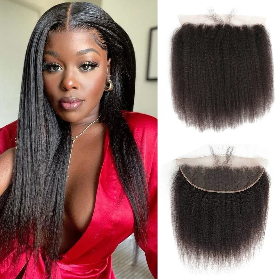 Straight 13X4 HD Lace Frontal Human Hair Extensions Ear To Ear HD Frontal  Closure Brazilian Straight Transparent 130% Density Lace Frontal Human Hair