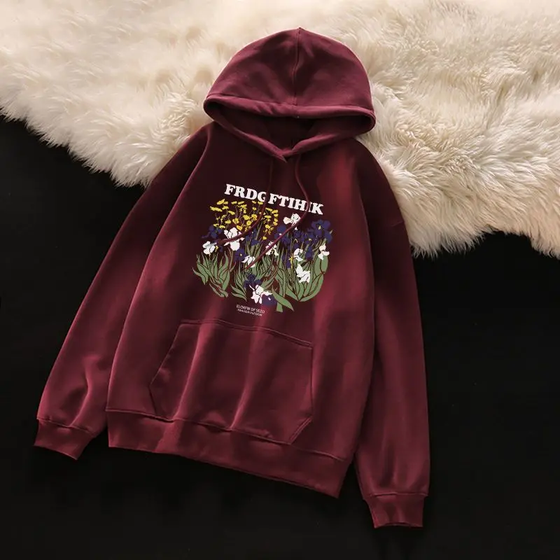 

2023 Autumn and Winter Women's Fashion Commuter Sweater Thickened Hooded Loose Relaxed Comfortable Versatile Pullover Top