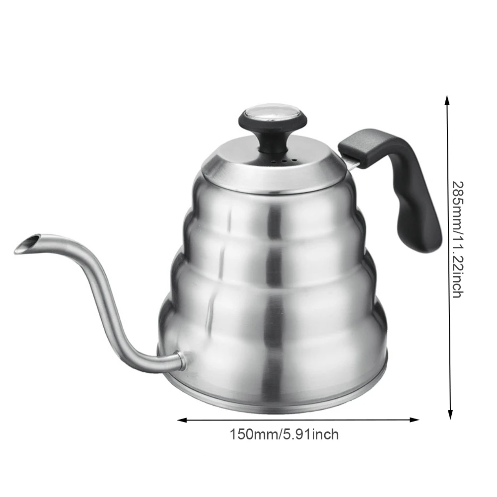 1/1.2 L 붓기 커피 주전자, 간편한 작동, 빠른 청소, 냄비 드립 주전자, 온도계 포함, 남녀공용 선물