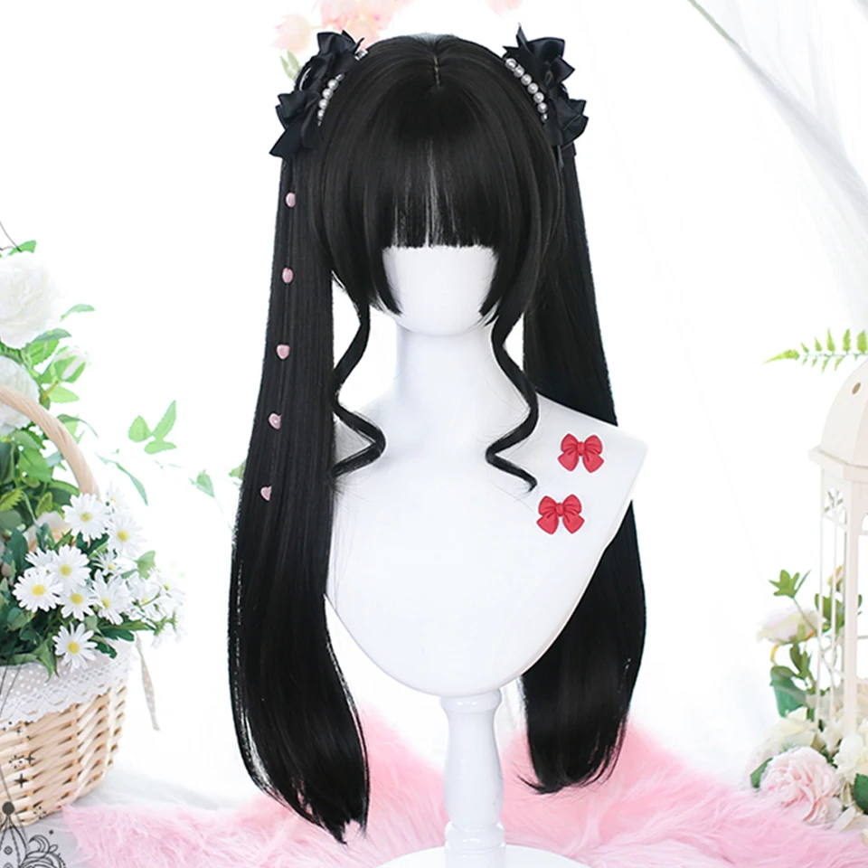 Synthetic Curly Ponytail Wig with Bangs for Women