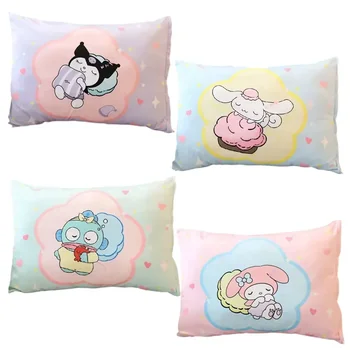 귀여운 만화 산리오 마이 멜로디 쿠로미 시나모롤 한요돈 패턴 프린트 베갯잇, 귀여운 두꺼운 싱글 베개 커버